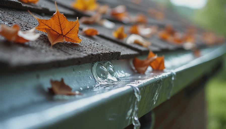 Reverse curve gutter guard effectively deflecting leaves while allowing water flow.