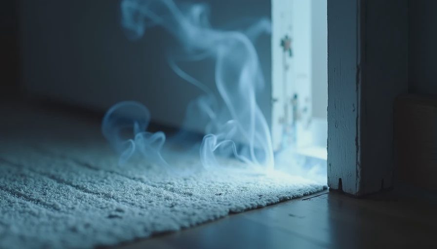 Close-up of incense smoke revealing air leak at door threshold.