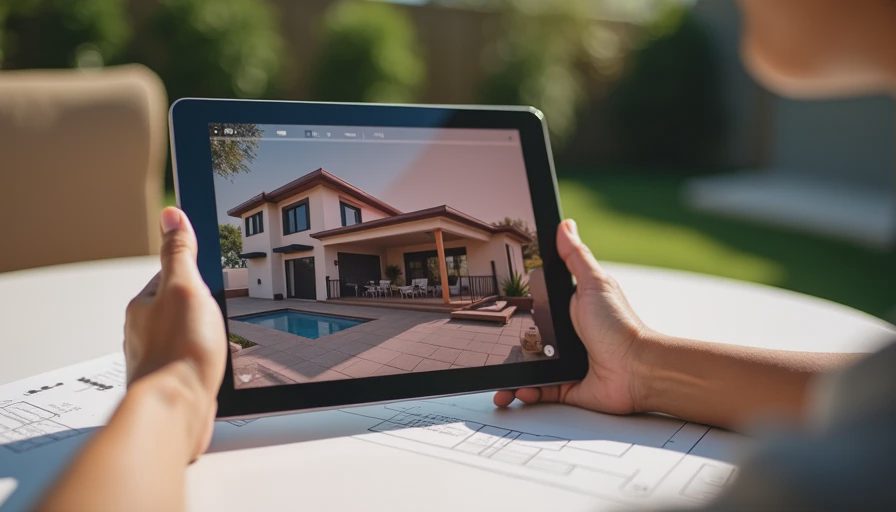 Visual context for free exterior home design app